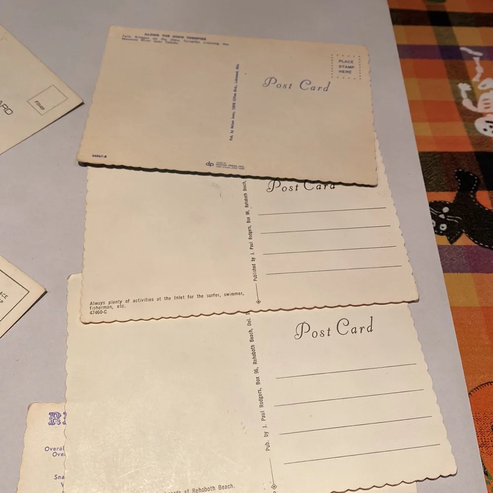 15 unused vintage postcards. From the 1950’s and 60’s. One has a stain on back